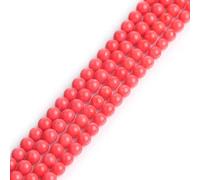 LYVQZPWLRdi pietre naturali, Perline di corallo arancione rotonde da 8 mm, filo da 15 pollici for la creazione di gioielli(5mm Pink Coral_-)