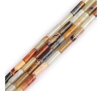 LYVQZPWLRdi pietre naturali, Perline di pietra di agata rossa naturale 4x13 mm, perline a colonna, perline dei chakra(Multicolor Hua Show Jade Beads_4X13mm)