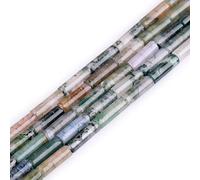 LYVQZPWLRdi pietre naturali, Perline di pietra di agata rossa naturale 4x13 mm, perline a colonna, perline dei chakra(Moss Agate Beads_4X13mm)