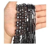 LYVQZPWLRdi pietre naturali, Perline di pietra naturale, lunghe perle di ematite nera, perline rotonde sciolte for la creazione di gioielli, accessori for braccialetti fai da te Y106(H8478_3x5mm about