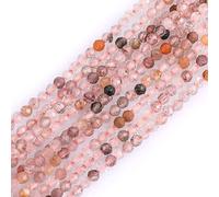 LYVQZPWLRdi pietre naturali, Perline di semi sciolte semipreziose rotonde sfaccettate in pietra naturale Sun Stone da 2 mm(Rutilated Quartz_2mm)