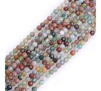 LYVQZPWLRdi pietre naturali, Perline di semi sciolte semipreziose rotonde sfaccettate in pietra naturale Sun Stone da 2 mm(Indian Agate_2mm)