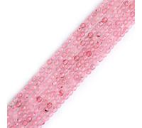 LYVQZPWLRdi pietre naturali, Perline di semi sciolte semipreziose rotonde sfaccettate in pietra preziosa naturale di morganite da 3 mm(Cherry Quartz_3mm)