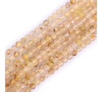 LYVQZPWLRdi pietre naturali, Perline di semi sciolte semipreziose rotonde sfaccettate in pietra preziosa naturale di morganite da 3 mm(Golden Rultilated Quartz_3mm)