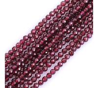 LYVQZPWLRdi pietre naturali, Perline di semi sciolte semipreziose rotonde sfaccettate in pietra preziosa naturale di morganite da 3 mm(Dark Red Garnet_3mm)