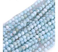LYVQZPWLRdi pietre naturali, Perline di semi sciolte semipreziose rotonde sfaccettate in pietra preziosa naturale di morganite da 3 mm(Blue Larmiar_3mm)