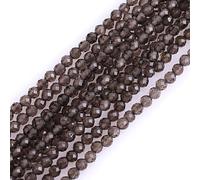 LYVQZPWLRdi pietre naturali, Perline di semi sciolte semipreziose rotonde sfaccettate in pietra preziosa naturale di morganite da 3 mm(Brown Smoky Quartz_3mm)