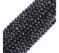 LYVQZPWLRdi pietre naturali, Perline di semi sciolte semipreziose rotonde sfaccettate in pietra preziosa naturale di morganite da 3 mm(Black Obsidian_3mm)