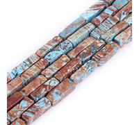 LYVQZPWLRdi pietre naturali, Perline di turchese blu naturale da 4x13 mm, rettangolari, quadrate, cubiche, cubiche, a colonna, semipreziose, perline di pietra dei chakra, verdi(Blue Crazy Lace Agate_4