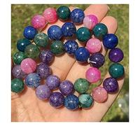 LYVQZPWLRdi pietre naturali, Perline distanziatrici rotonde in agata di fuoco screpolata, colori misti, for la creazione di gioielli, 6/8/10 mm, fai da te, for collane e bracciali, 15" Z923(8mm 4446pc