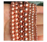 LYVQZPWLRdi pietre naturali, Perline distanziatrici rotonde sfuse in pietra naturale, oro rosa opaco e ematite, for la creazione di gioielli e accessori fai da te for braccialetti, 2, 3, 4, 6, 8 mm, Z