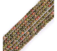 LYVQZPWLRdi pietre naturali, Perline rotonde semipreziose di diaspro unakite verde naturale da 6 mm(Green Unakite 3mm_4mm)