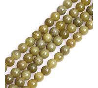 LYVQZPWLRdi pietre naturali, Perline rotonde semipreziose in pietra preziosa di giada canadese verde naturale da 10 mm(Yellow Olive Jade_8mm)