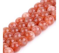 LYVQZPWLRdi pietre naturali, Perline semipreziose rotonde in pietra del sole naturale da 10 mm(Deep Orange Sunstone_8mm)