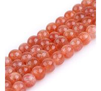 LYVQZPWLRdi pietre naturali, Perline semipreziose rotonde in pietra del sole naturale da 10 mm(Deep Orange Sunstone_7mm)