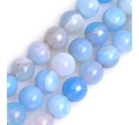 LYVQZPWLRdi pietre naturali, Perline semipreziose rotonde sciolte da 10 mm in agata onice blu chiaro naturale(Blue Onyx Agate_12mm)