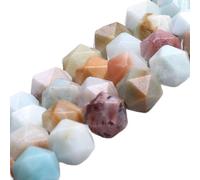 LYVQZPWLRdi pietre naturali, Perline sfaccettate semipreziose rotonde in pietra di cristallo di peridoto naturale da 10 mm(AA Multicolour Amazonite_12mm)