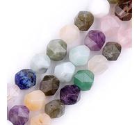 LYVQZPWLRdi pietre naturali, Perline sfaccettate semipreziose rotonde in pietra di cristallo di peridoto naturale da 10 mm(Grade Mixed Gemtone_10mm)
