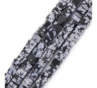 LYVQZPWLRdi pietre naturali, Splendide perle sfuse quadrate di diaspro rosso naturale da 4 mm(Black Snowflake Obsidian 4mm_4mm)