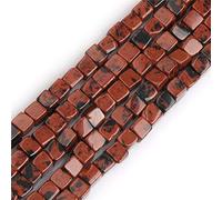 LYVQZPWLRdi pietre naturali, Splendide perle sfuse quadrate di diaspro rosso naturale da 4 mm(Red Jasper 4mm_4mm)