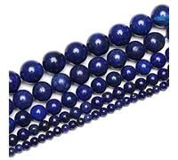 LYVQZPWLRdi semi di vetro, 1 set di perline di pietra naturale dia 4 mm/6/8/10/12 mm, perline rotonde sfuse in turchese lava, occhio di tigre, agata, accessori for braccialetti fai da te(Lapis Lazuli_