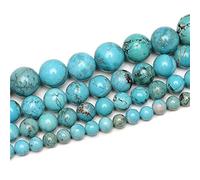 LYVQZPWLRdi semi di vetro, 1 set di perline di pietra naturale dia 4 mm/6/8/10/12 mm, perline rotonde sfuse in turchese lava, occhio di tigre, agata, accessori for braccialetti fai da te(Blue Turquois