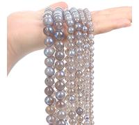 LYVQZPWLRdi semi di vetro, 38/45/62/90 pezzi di perline di pietra nera naturale, ossidiana, lava, labradorite, agate, ematite, perline distanziatrici fai da te for bracciali e collane(Labradorite_8mm-