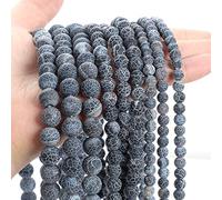 LYVQZPWLRdi semi di vetro, 38/45/62/90 pezzi di perline di pietra nera naturale, ossidiana, lava, labradorite, agate, ematite, perline distanziatrici fai da te for bracciali e collane(Matte Weathered_