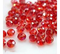 LYVQZPWLRdi semi di vetro, 50 pezzi/125 pezzi di colore azzurro chiaro 4 * 6 mm 3 * 4 mm Rondelle Austria perline di cristallo sfaccettato perline distanziatrici rotonde(Red ab_3x4mm 125pcs)
