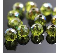 LYVQZPWLRdi semi di vetro, 50 pezzi/125 pezzi di colore azzurro chiaro 4 * 6 mm 3 * 4 mm Rondelle Austria perline di cristallo sfaccettato perline distanziatrici rotonde(Yellow rose green_4x6mm 50pcs)