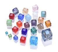 LYVQZPWLRdi semi di vetro, Lotto di perline di cristallo ceco sfaccettato, 3 mm / 4 mm / 6 mm / 8 mm / 10 mm, cubo quadrato, perline sfuse fai da te(Random Mixed_4mm 100pcs)
