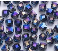 LYVQZPWLRdi semi di vetro, Perline di cristallo di vetro blu, 8 mm/10 mm, Austria, con foro diagonale, for la creazione di braccialetti, accessori fai da te for donne(X310_8mm 20pcs)