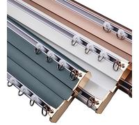 LYVQZPWLRDoppia fila di tende del soffitto, Binari for tende congiunti a doppio binario in lega di alluminio da 3,3-13,1 piedi(White,3.2M)