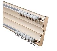 LYVQZPWLRDoppia fila di tende del soffitto, Binario for tenda doppio montato a soffitto Binario for tenda in lega di alluminio da 100 a 400 cm(Gold,3.2M)