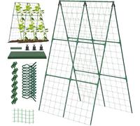 LYVQZPWLRIl giardino dei cetrioli, 1 set di traliccio for cetrioli for aiuola rialzata 48x48" Traliccio for aiuola rialzata Traliccio da giardino in metallo pieghevole