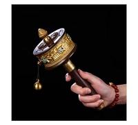 LYVQZPWLRIl trasferimento tibetano, Ruota delle scritture buddiste, ruota della preghiera buddista, ruota della preghiera da tavolo tibetana intagliata a mano(23 * 9cm)