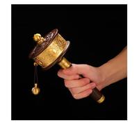 LYVQZPWLRIl trasferimento tibetano, Ruota delle scritture buddiste, ruota della preghiera buddista, ruota della preghiera da tavolo tibetana intagliata a mano(21 * 9cm)