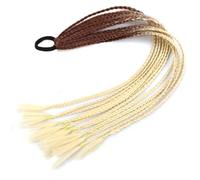 LYVQZPWLRla tessitura dei capelli, Coda di cavallo intrecciata sintetica color arcobaleno for ragazze, elastici for capelli, 60 cm, trecce, coda di cavallo, extension for capelli(B39)