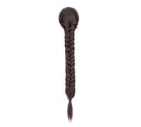 LYVQZPWLRla tessitura dei capelli, Extension for capelli con treccia lunga e dritta sintetica da 18 pollici, con coulisse, con clip, colore marrone, for donne.(4)
