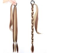 LYVQZPWLRla tessitura dei capelli, Extension for capelli lunghi a coda di cavallo intrecciata, sintetica, 85 cm, con elastico, biondo naturale, nero, for donne, trecce.(12H24)