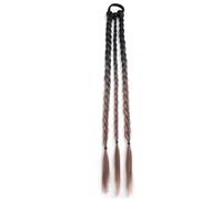 LYVQZPWLRla tessitura dei capelli, Extension for capelli sintetici con coda di cavallo, corda elastica for capelli, parrucche, capelli intrecciati resistenti al calore, neri naturali, for donne(T1B33)