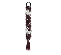 LYVQZPWLRla tessitura dei capelli, Extension for capelli sintetici con coda di cavallo, corda elastica for capelli, parrucche, capelli intrecciati resistenti al calore, neri naturali, for donne(P1B613