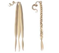 LYVQZPWLRla tessitura dei capelli, Extension for capelli sintetici lunghi intrecciati a coda di cavallo for donne, blu, nero, marrone, coda di cavallo con elastico for capelli, extension for capelli f