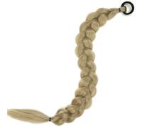 LYVQZPWLRla tessitura dei capelli, Extension for coda di cavallo intrecciata da 24 pollici, parrucca sintetica nera e bionda con fascia elastica comfort for donne(22)