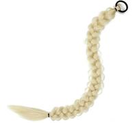LYVQZPWLRla tessitura dei capelli, Extension for coda di cavallo intrecciata da 24 pollici, parrucca sintetica nera e bionda con fascia elastica comfort for donne(613)