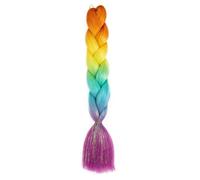LYVQZPWLRla tessitura dei capelli, Extension for trecce sintetiche, capelli intrecciati color arcobaleno, 24 pollici, for acconciatura fai da te da donna(H70)