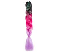 LYVQZPWLRla tessitura dei capelli, Extension for trecce sintetiche, capelli intrecciati color arcobaleno, 24 pollici, for acconciatura fai da te da donna(H35)
