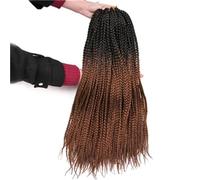LYVQZPWLRla tessitura dei capelli, Trecce all'uncinetto da donna, treccia boxe sintetica da 24 pollici, 22 radici/pezzo, extension for capelli intrecciati, trecce in fibra termica(T1B30,24inches#9PcsL