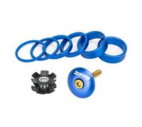 LYVQZPWLRTappo top auricolare bici, Tappo serie sterzo MTB, distanziale for serie sterzo, tappo tubo superiore, vite, distanziali for anello forcella, 1 1/8 pollici(Blue Set)