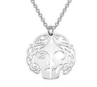 Lywjyb Birdgot Collana da donna con ciondolo a forma di dea pagana norrena, dea della morte, Hella Muerte, Grande, Metallo, na sconosciuto